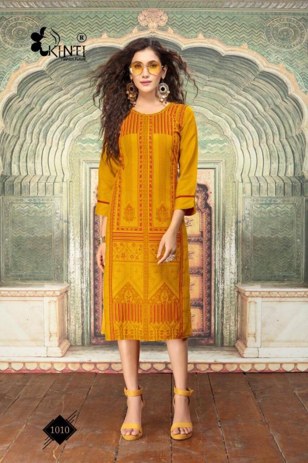 Kinti Afsana Rayon Fancy Foil Print Kurti